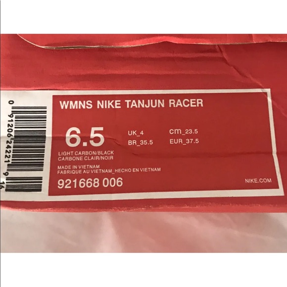 New Nike Women’s Tanjun Racer Sneakers Carbon/ Black/ Magenta 6.5 - Picture 11 of 11